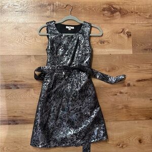 Ya Los Angeles Black and Silver Floral Dress
